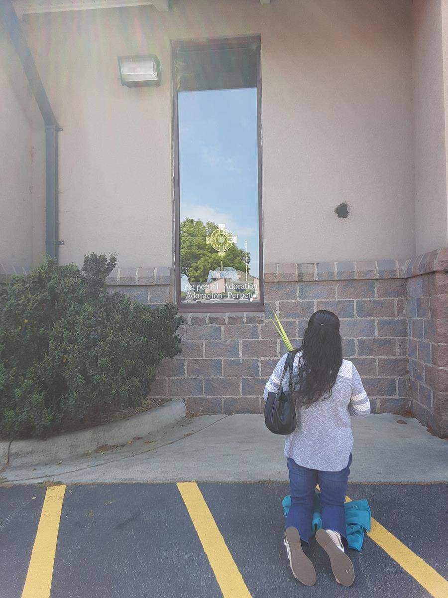 St. Aloysius Church in Hickory among the many parishes providing Eucharistic Adoration within the restrictions on public gatherings during the pandemic. (Barbara Case Speers)