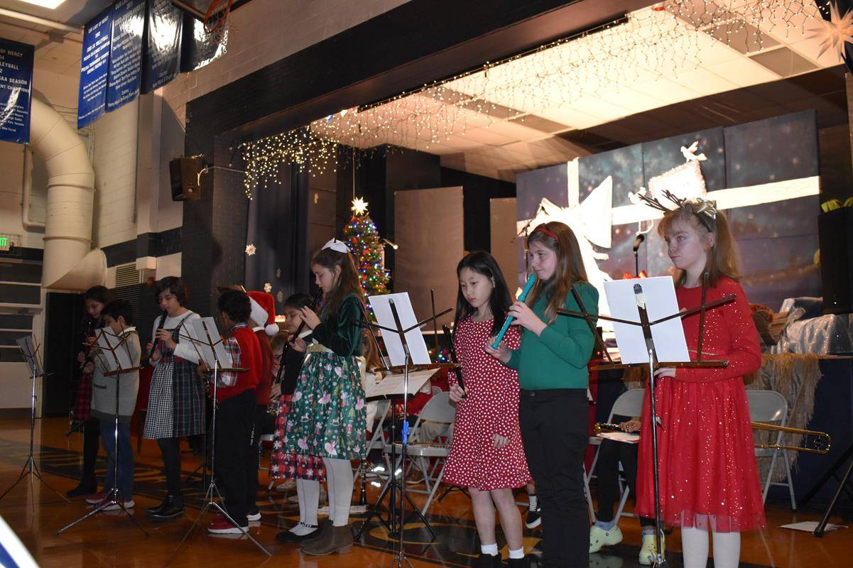 Our Lady of Mercy School’s fourth and fifth graders brought beautiful music to the Pageant playing the record and the bells. Some of the students sang solos, duets, trios and quartets.