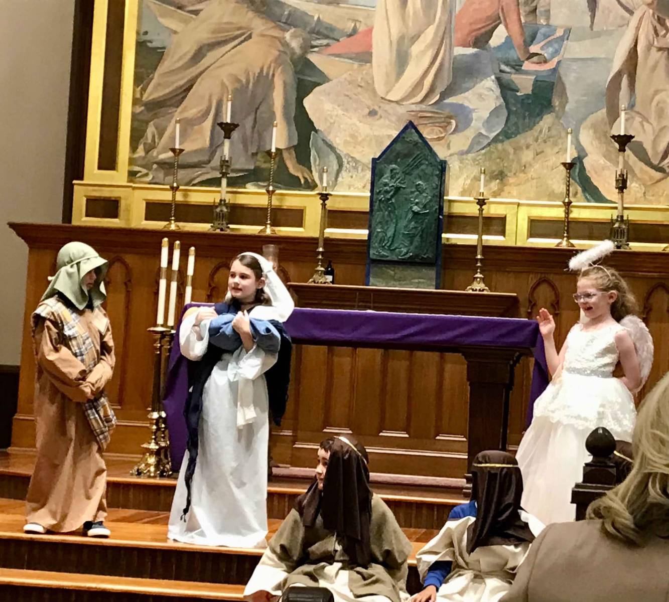 These children are practicing to perform the Nativity at St. Peter Church.