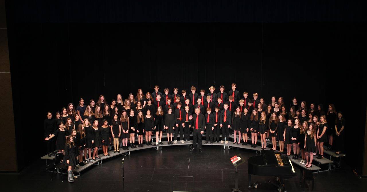 Holy Trinity Middle School students perform during a Choral concert.