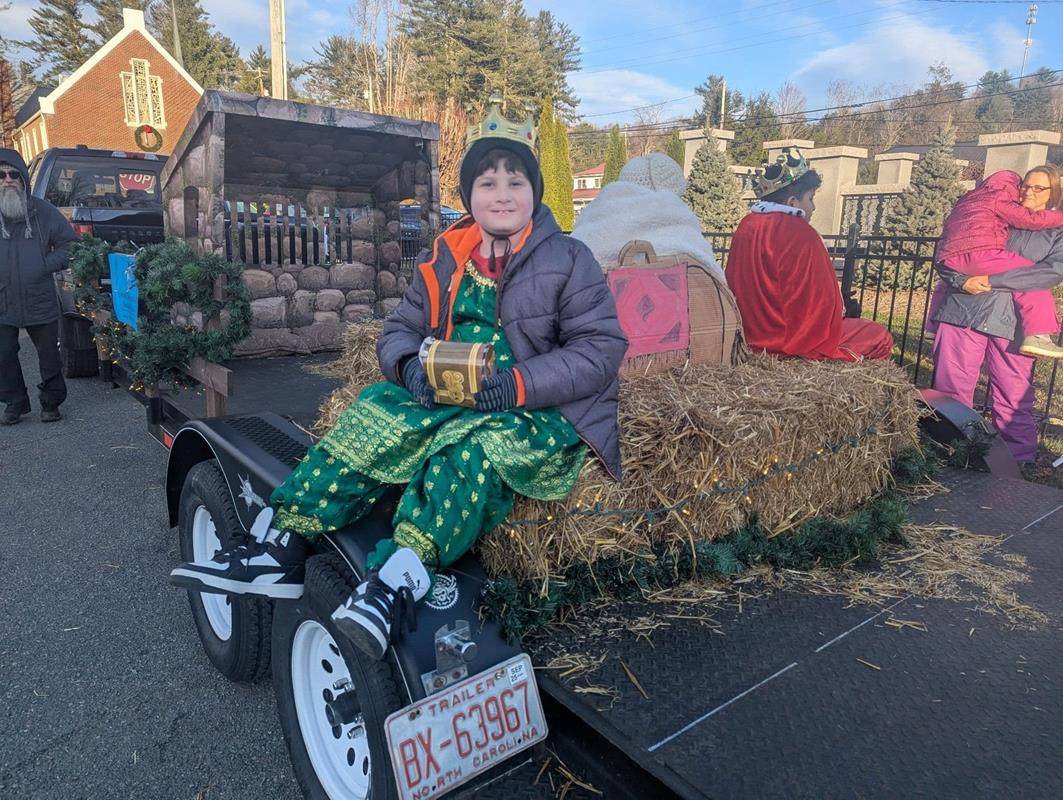 St. Bernadette did the Newland Christmas parade. Pictured is Kalion Reep, one of our kings.