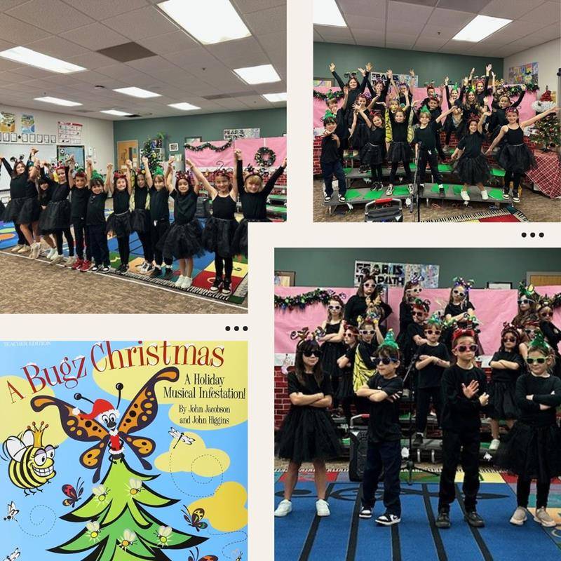 St. Matthew School second and third-grade after-school Performing Arts Club previewed its fall musical, A Bugz Christmas, for their families Dec. 16.