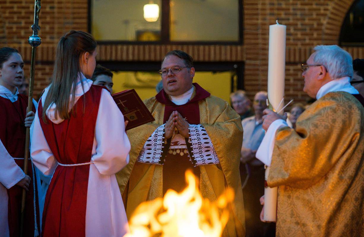 MONROE — Easter Vigil at Our Lady of Lourdes (By Tara Heilingoetter)