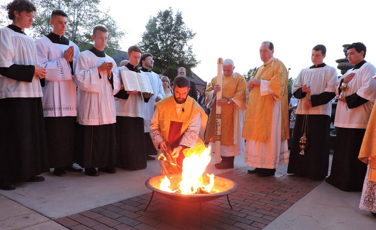 HUNTERSVILLE — Easter Vigil at St. Mark Church. (By Amy Burger)