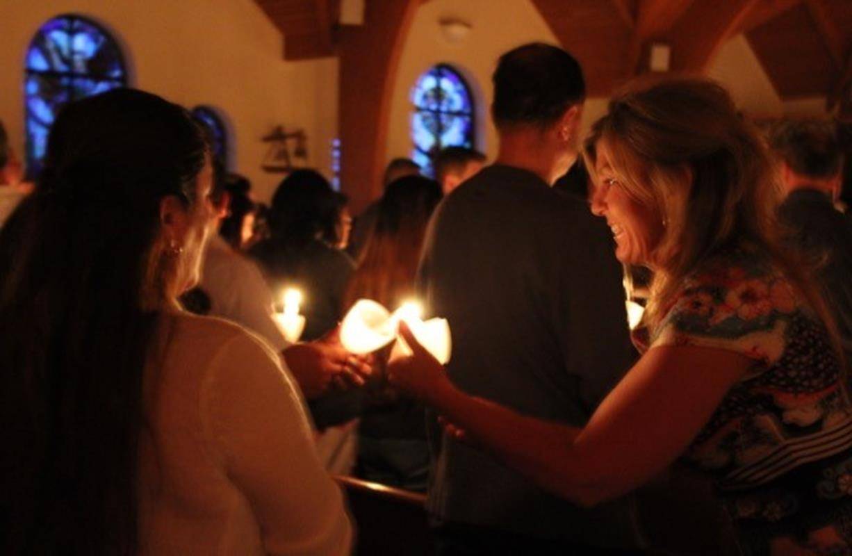 HENDERSONVILLE — Easter Vigil at Immaculate Conception Church. (Provided by Father Martin Schratz)